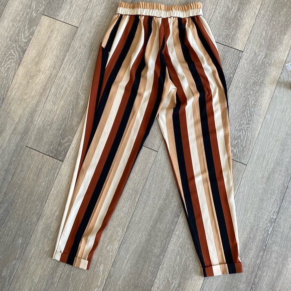 Striped Pants with Tie Detail - Picture 2 of 2